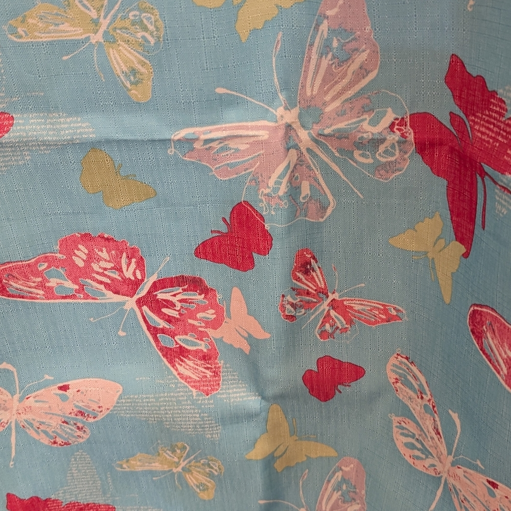 Butterfly Print Blue Blackout Curtains - Picture 3 of 6